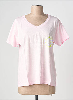 T-shirt coupe droite manches courtes rose NINE TEES femme