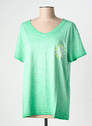 T-shirt coupe droite manches courtes vert NINE TEES femme