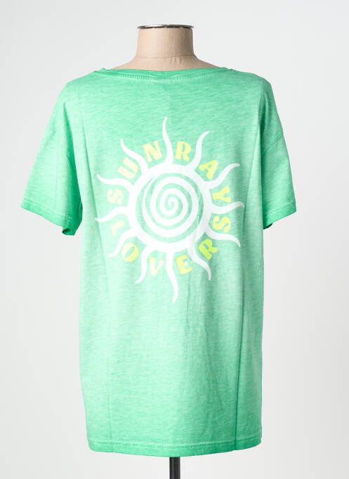 T-shirt coupe droite manches courtes vert NINE TEES femme