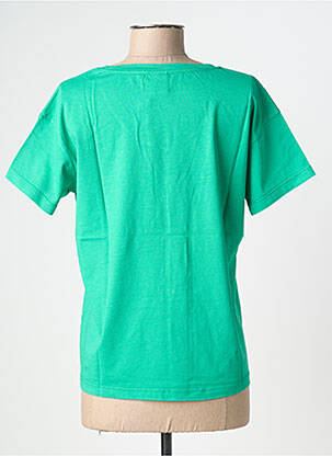 T-shirt col v manches courtes vert NINE TEES femme