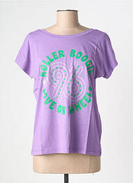 T-shirt sérigraphie manches courtes violet NINE TEES femme