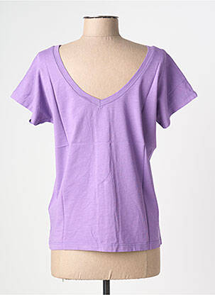 T-shirt sérigraphie manches courtes violet NINE TEES femme