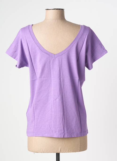 T-shirt sérigraphie manches courtes violet NINE TEES femme