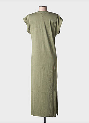 Robe longue manches courtes manches courtes vert NINE TEES femme