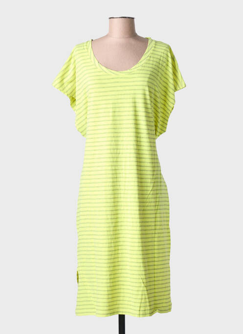Robe mi-longue manches courtes manches courtes jaune NINE TEES femme
