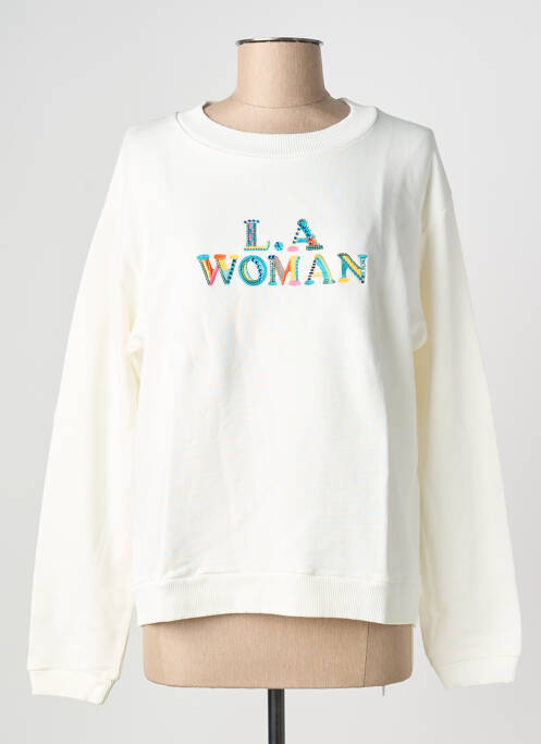 Sweat-shirt manches longues manches longues beige NINE TEES femme