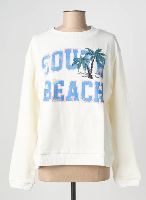 Sweat-shirt stretch manches longues beige NINE TEES femme