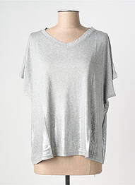 T-shirt col v manches courtes gris NINE TEES femme