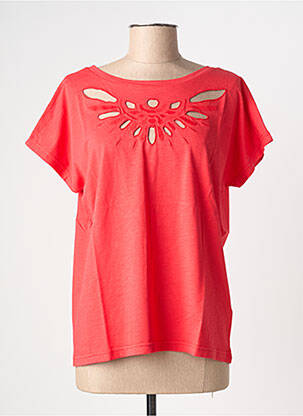 T-shirt stretch manches courtes rouge NINE TEES femme