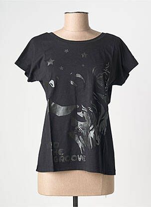 T-shirt stretch manches courtes noir NINE TEES femme