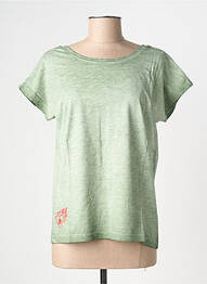 T-shirt stretch manches courtes vert NINE TEES femme