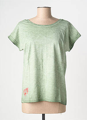 T-shirt stretch manches courtes vert NINE TEES femme