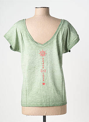 T-shirt stretch manches courtes vert NINE TEES femme