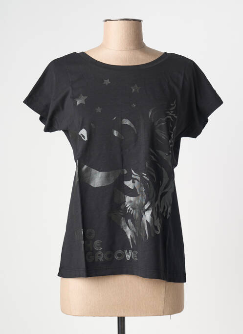 T-shirt stretch manches courtes noir NINE TEES femme