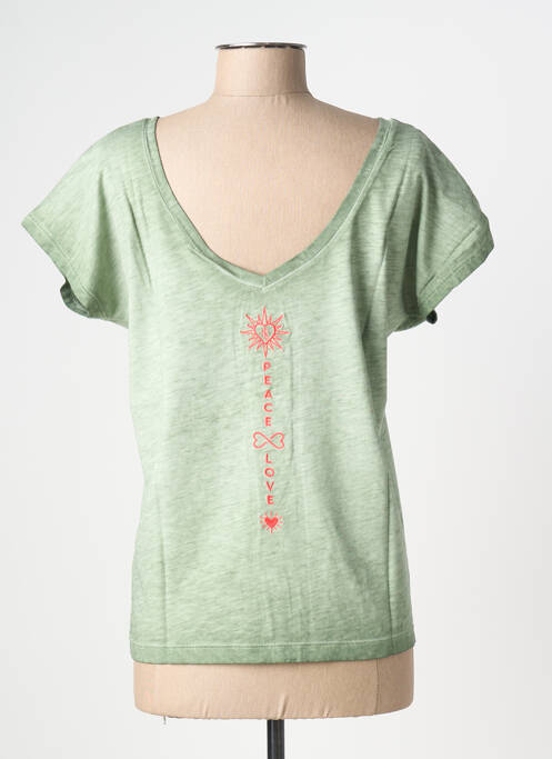 T-shirt stretch manches courtes vert NINE TEES femme