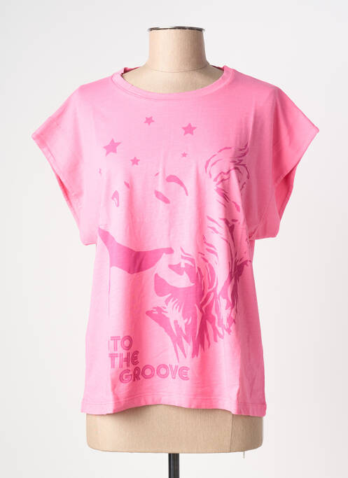 T-shirt rose NINE TEES femme
