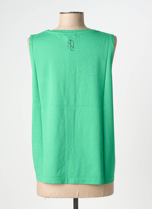 Débardeur stretch sans manche vert NINE TEES femme