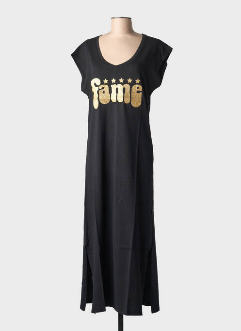 Robe longue manches courtes manches courtes noir NINE TEES femme