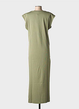 Robe longue manches courtes manches courtes vert NINE TEES femme