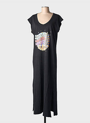 Robe longue manches courtes manches courtes noir NINE TEES femme