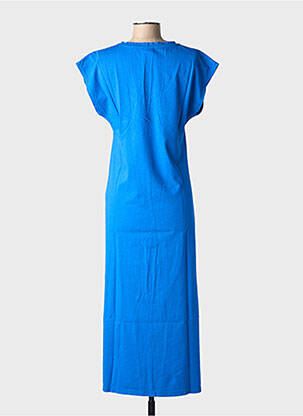 Robe longue manches courtes manches courtes bleu NINE TEES femme