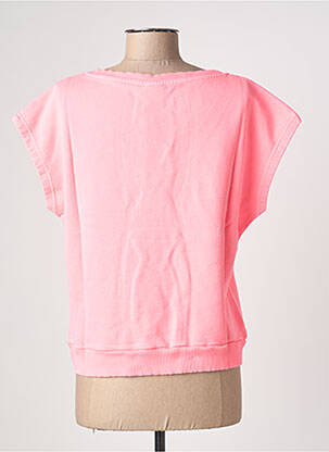 Sweat-shirt sérigraphie sans manche rose NINE TEES femme