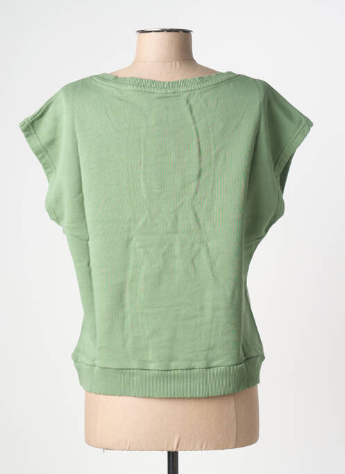 T-shirt col v manches courtes vert NINE TEES femme