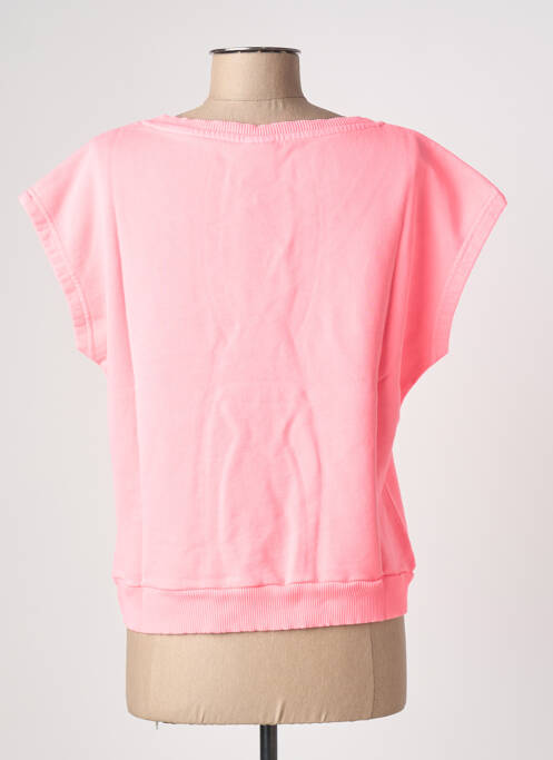 Sweat-shirt sérigraphie sans manche rose NINE TEES femme