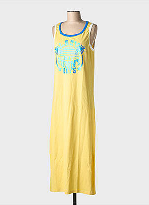 Robe longue sans manche sans manche jaune NINE TEES femme