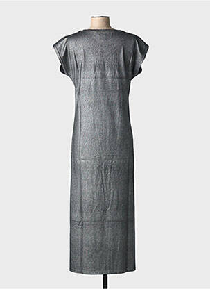 Robe longue manches courtes manches courtes argent NINE TEES femme