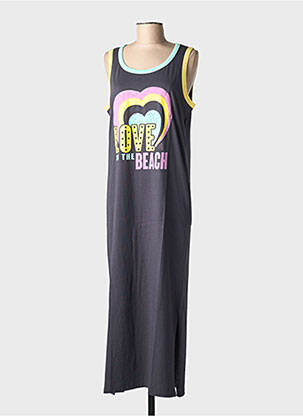 Robe longue sans manche sans manche gris NINE TEES femme