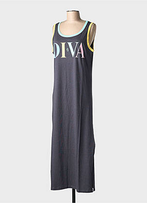 Robe longue sans manche sans manche gris NINE TEES femme
