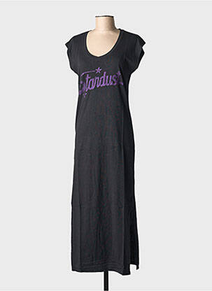 Robe longue manches courtes manches courtes noir NINE TEES femme