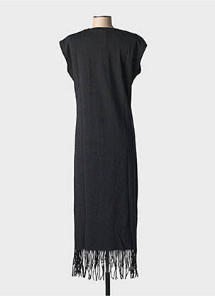 Robe longue manches courtes manches courtes noir NINE TEES femme