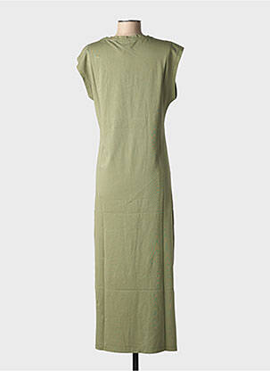 Robe longue manches courtes manches courtes vert NINE TEES femme