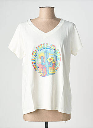 T-shirt coupe droite manches courtes beige NINE TEES femme