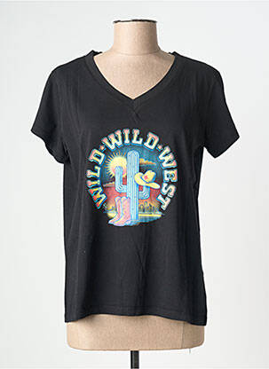 T-shirt coupe droite manches courtes noir NINE TEES femme