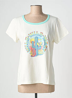 T-shirt sérigraphie manches courtes beige NINE TEES femme