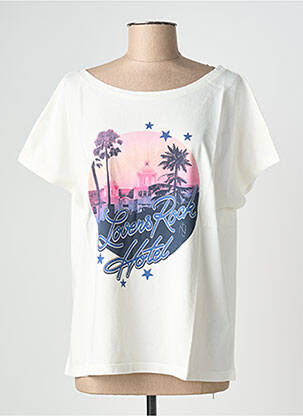 T-shirt sérigraphie manches courtes beige NINE TEES femme