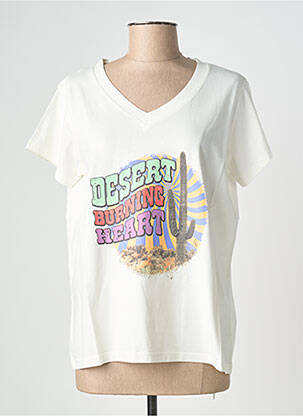T-shirt coupe droite manches courtes beige NINE TEES femme