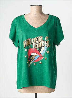 T-shirt coupe droite manches courtes vert NINE TEES femme