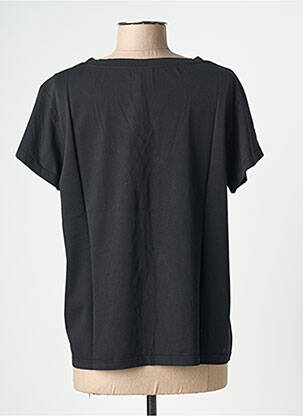 T-shirt col v manches courtes noir NINE TEES femme