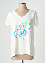 T-shirt coupe droite manches courtes beige NINE TEES femme