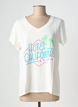 T-shirt coupe droite manches courtes beige NINE TEES femme