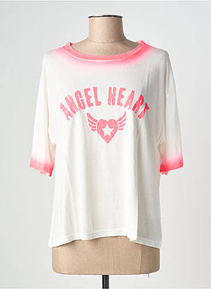 T-shirt sérigraphie manches courtes rose NINE TEES femme
