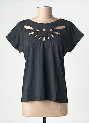 T-shirt stretch manches courtes noir NINE TEES femme