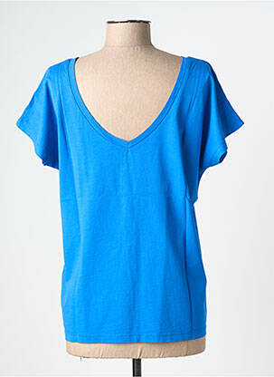 T-shirt sérigraphie manches courtes bleu NINE TEES femme