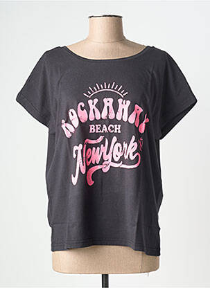 T-shirt sérigraphie manches courtes noir NINE TEES femme