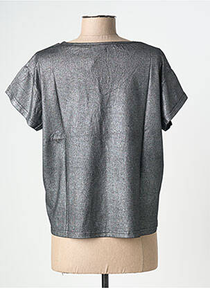 T-shirt col v manches courtes argent NINE TEES femme