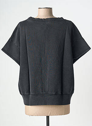 Sweat-shirt stretch manches courtes noir NINE TEES femme